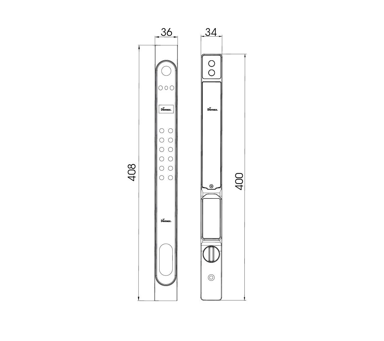 Kích thước khóa cửa nhôm Demax SL998 gs CNC