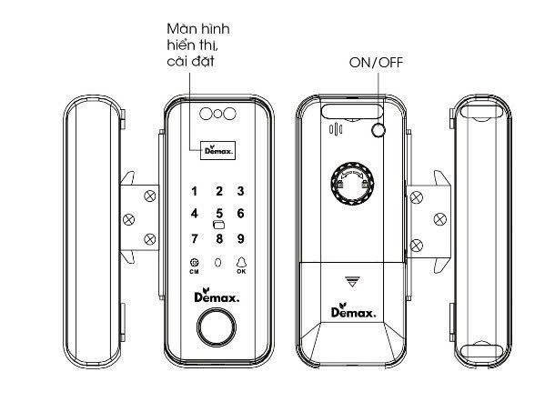 Kích thước khóa Demax EL800 G AC App Wifi