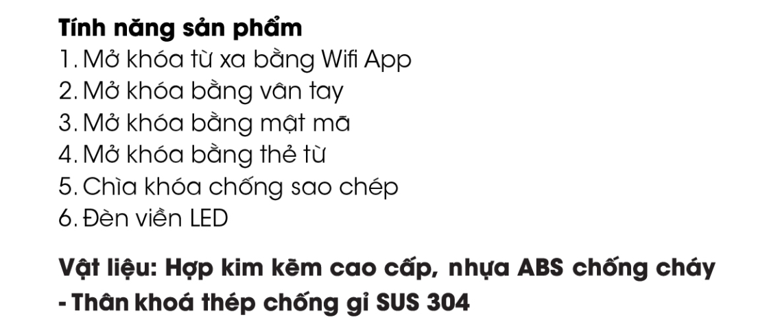 Thông số khoá cửa vân tay Demax SL628 CB App wifi